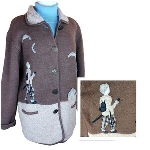 GADDY Collection vintage handmade boiled woolblend cardigan sweater jack…